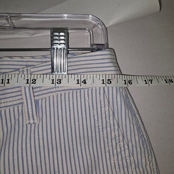 Talbots  size 4P blue and white pinstriped relaxed chino pants, ankle length - Picture 6 of 8